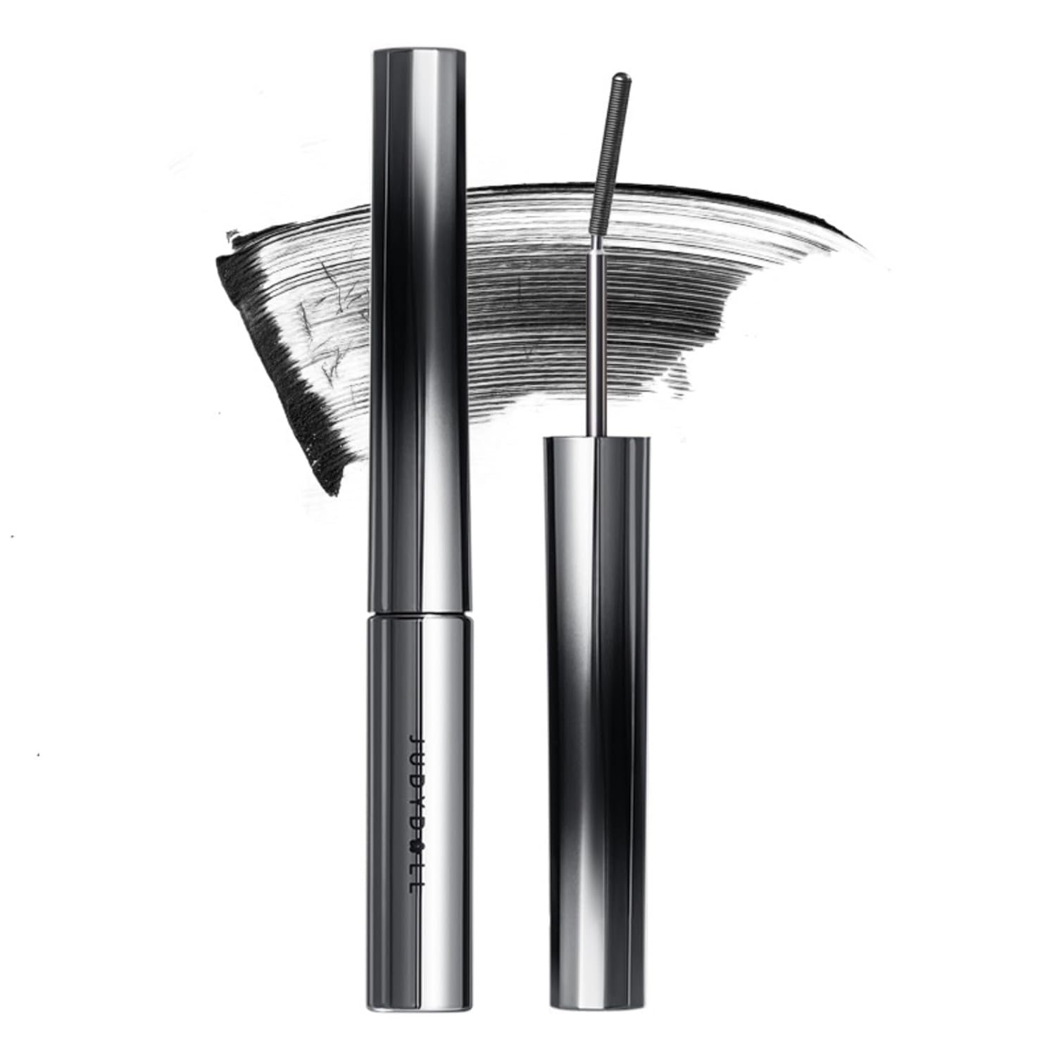 JUDYDOLL 3D Curling Eyelash Iron Mascara – Tubing Mascara with Ultra Fine Metal Wand, Contains Lengthening Fibers, Clump-Free&Smudge-Proof,Waterproof & Long-Lasting(6°Precision Design#01Black, 0.07oz)