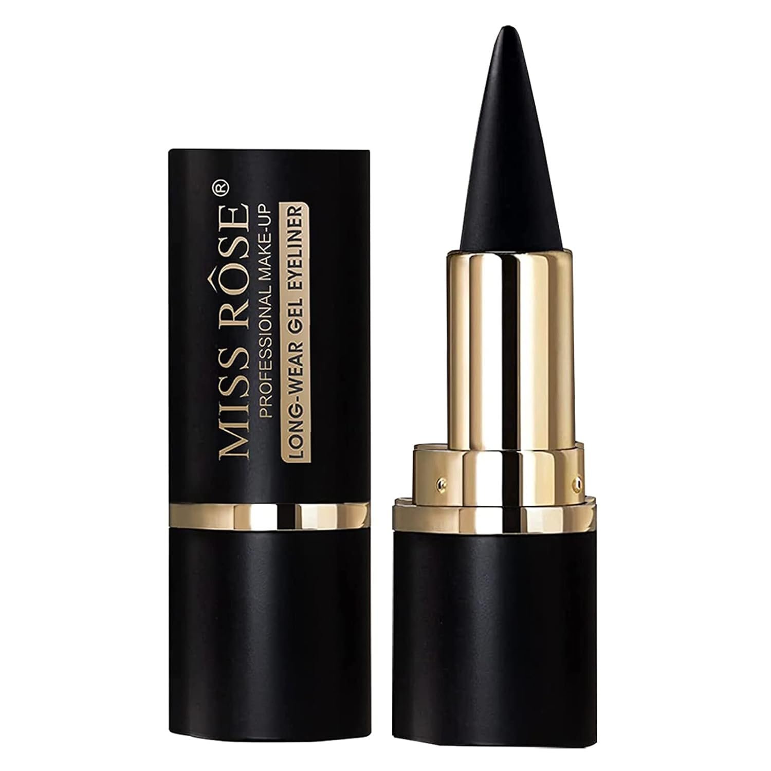 MISS ROSE M Gel Eyeliner, Black Eyeliner Pencils, delineador de ojos contra el agua, Easy to Use, Eye Makeup for Women (Black)