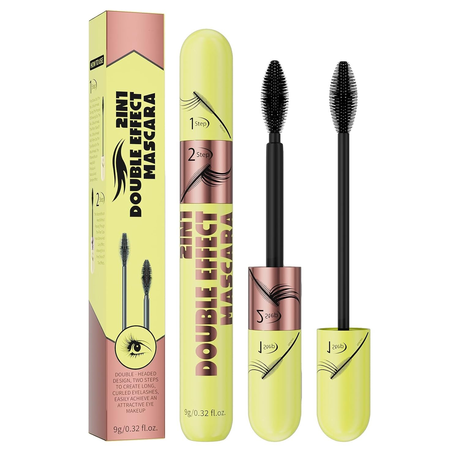Black Tubing Mascara for Volume and Length – Waterproof, Washable, No Smudge, Full and Soft Formula with Prime Lash Care(Black*1)