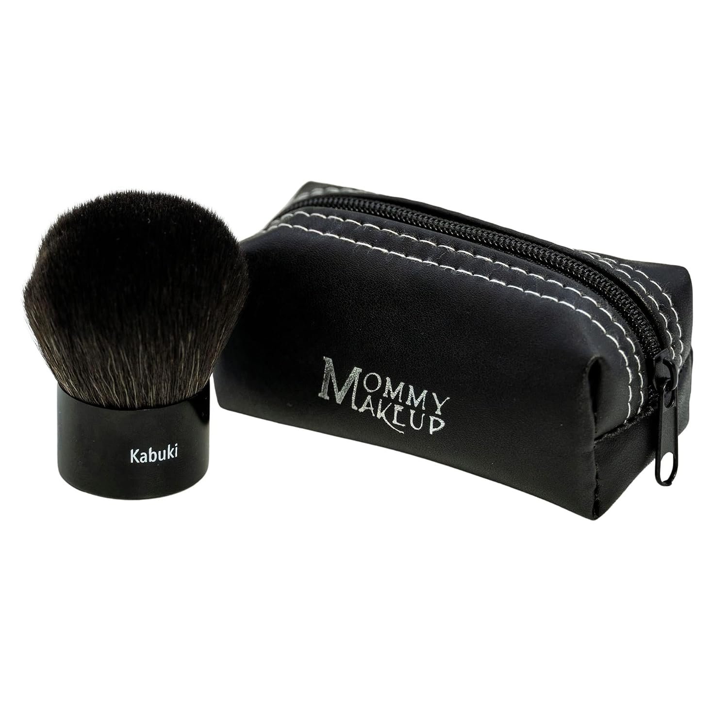 Mini Kabuki Foundation Brush – Premium Synthetic Vegan Bristles, Soft & Compact for Smooth & Flawless Application – Pressed Powder Travel Brush, Cruelty-Free by Mommy Makeup