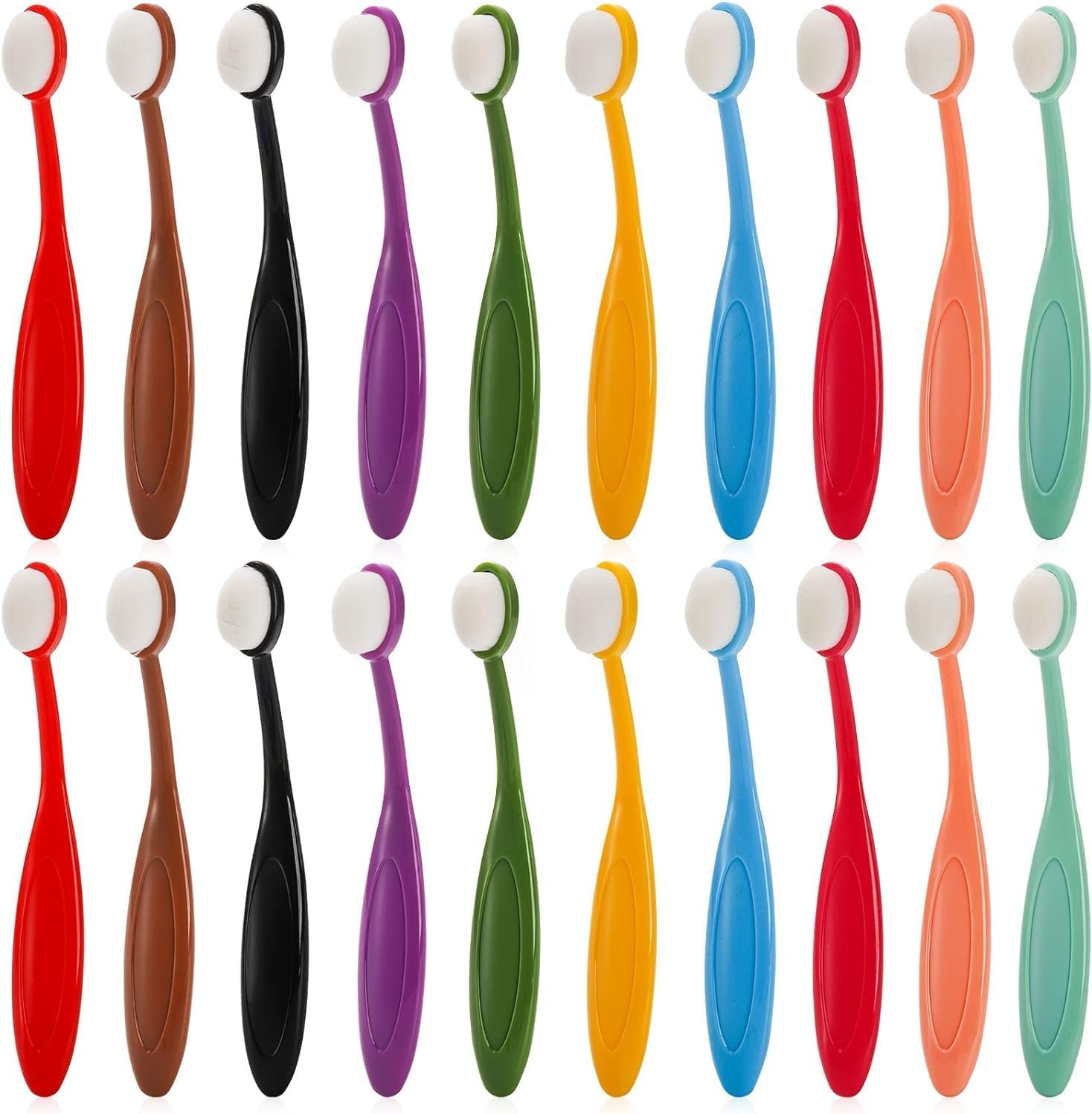 YOUEON 20 Pack Mini Colored Ink Blending Brushes, 10 Color Craft Ink Blender Brushes Set, Small Ink Blending Tools with Soft Bristle Color Coded Handle for Card Making, Painting, Drawing, Stamping