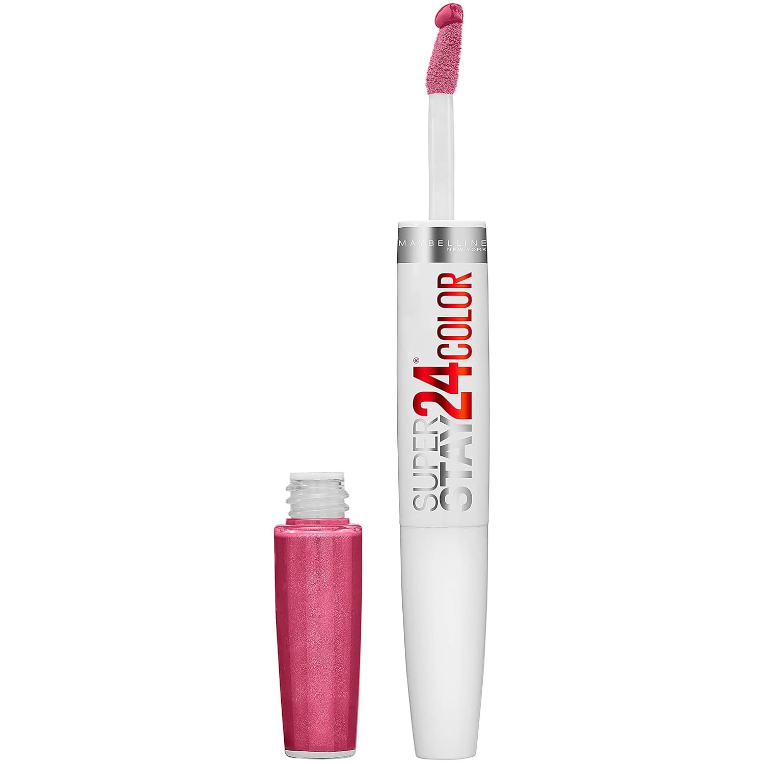 Maybelline Super Stay 24, 2-Step Liquid Lipstick Makeup, Long Lasting Highly Pigmented Color with Moisturizing Balm, Wear On Wildberry, Mauve Pink, 1 Count