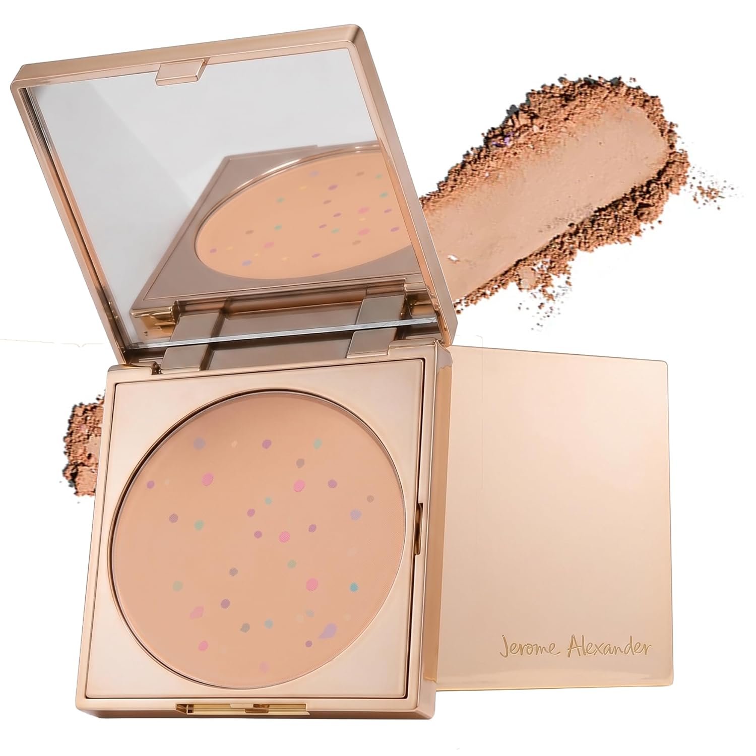 Magic Minerals Jumbo Pressed Powder Foundation by Jerome Alexander – 4-in-1 Color Correcting Concealer for Older Women – Compact Foundation for Mature Skin with Built In Mirror – Medium