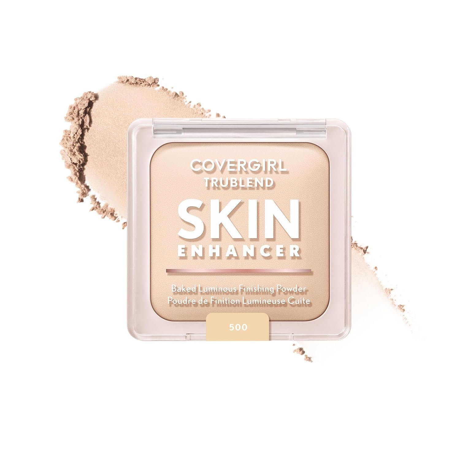 COVERGIRL TruBlend Skin Enhancer Baked Luminous Finishing Face Powder, with Hyaluronic Acid and White Rose Extract, Sheer & Buildable – 500 Sugar Cookie