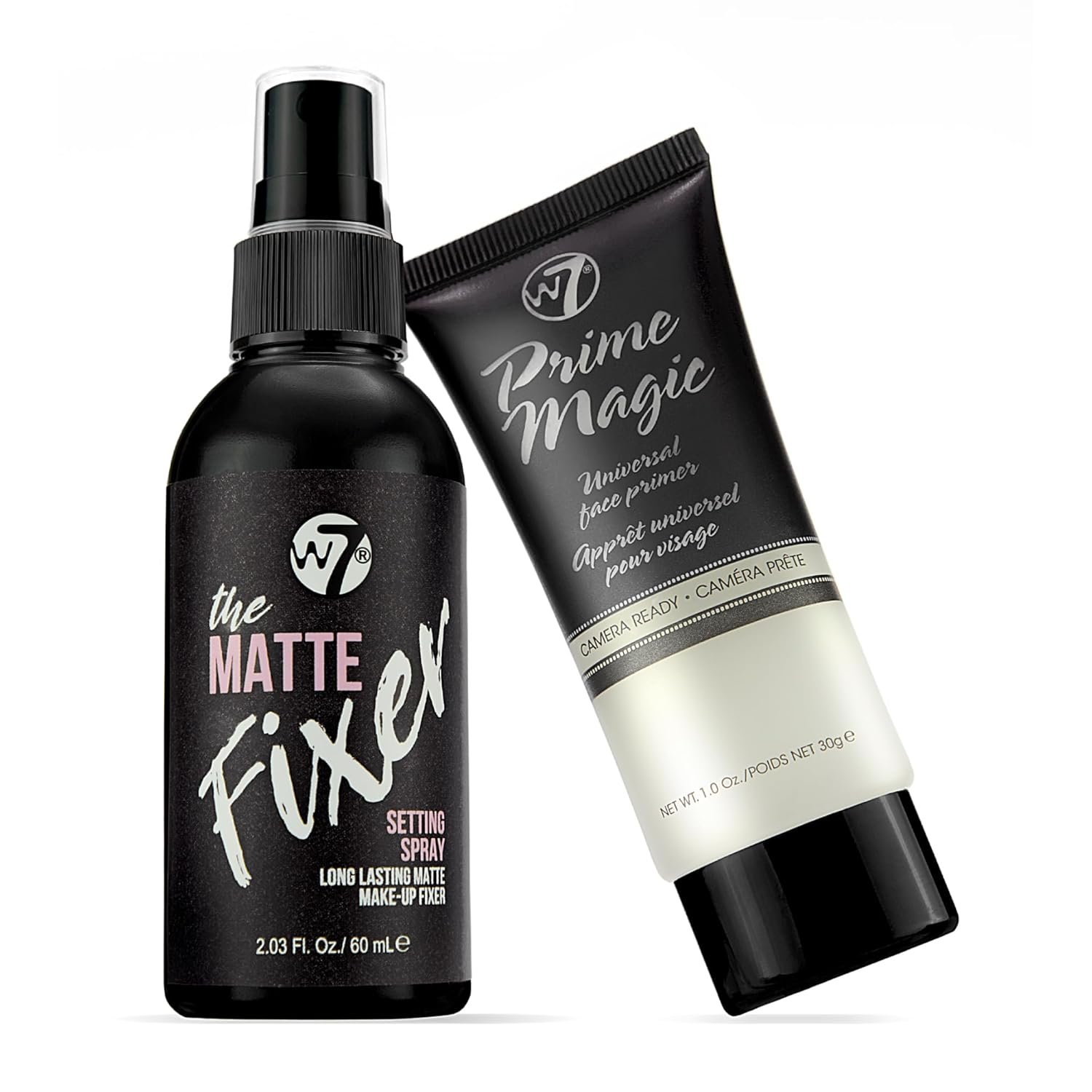 W7 Prime Magic & The Fixer Matte Set – Makeup Primer & Setting Spray Duo for a Smooth, Matte Finish – Pore Minimizer & Shine Control – Quick-Drying, Non-Sticky – Vegan & Cruelty-Free