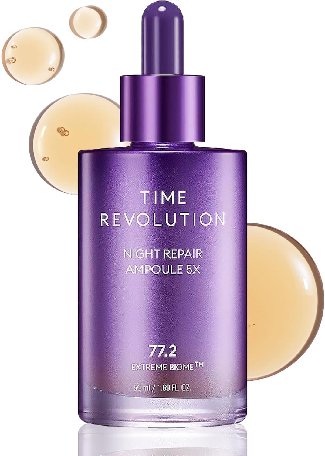 MISSHA Time Revolution Night Repair Face Serum Ampoule (5th Gen) – Overnight Probiotic Skincare for Revitalization and Radiance, 1.69 Fl Oz