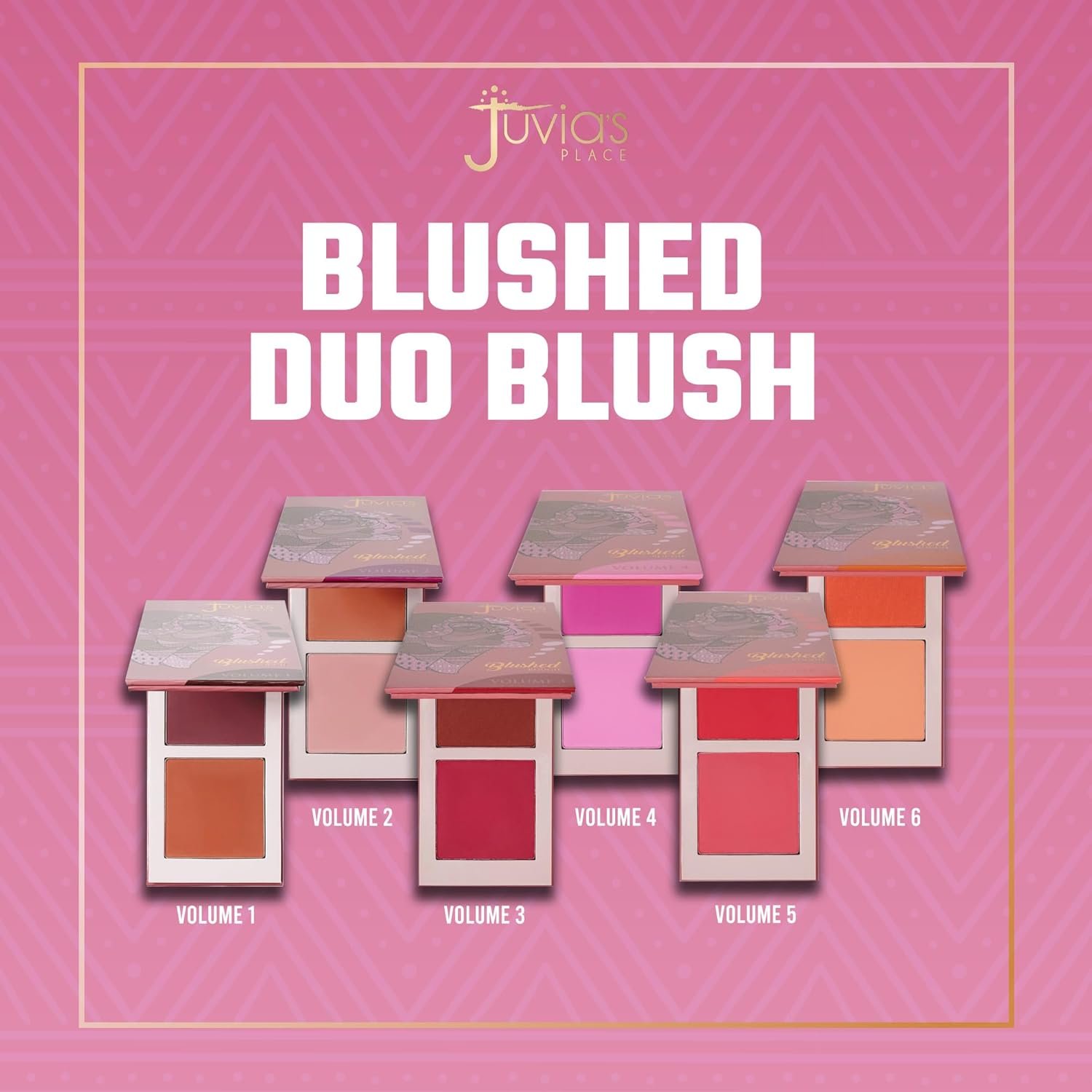 Juvia’s Place Blushed Duo Blush Volume5 – Two Tone Pigmented Buildable Pressed Mineral Powder – Rosy Natural Cheeks Matte Fresh Finish for All Skin Color