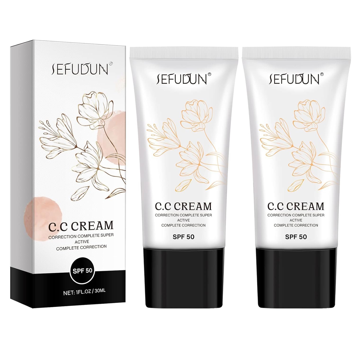 Color Correcting Face Primer, Natural Finish Makeup Primer for Mature Skin, Advanced Hydrating Formula with SPF 50, 2 Pack