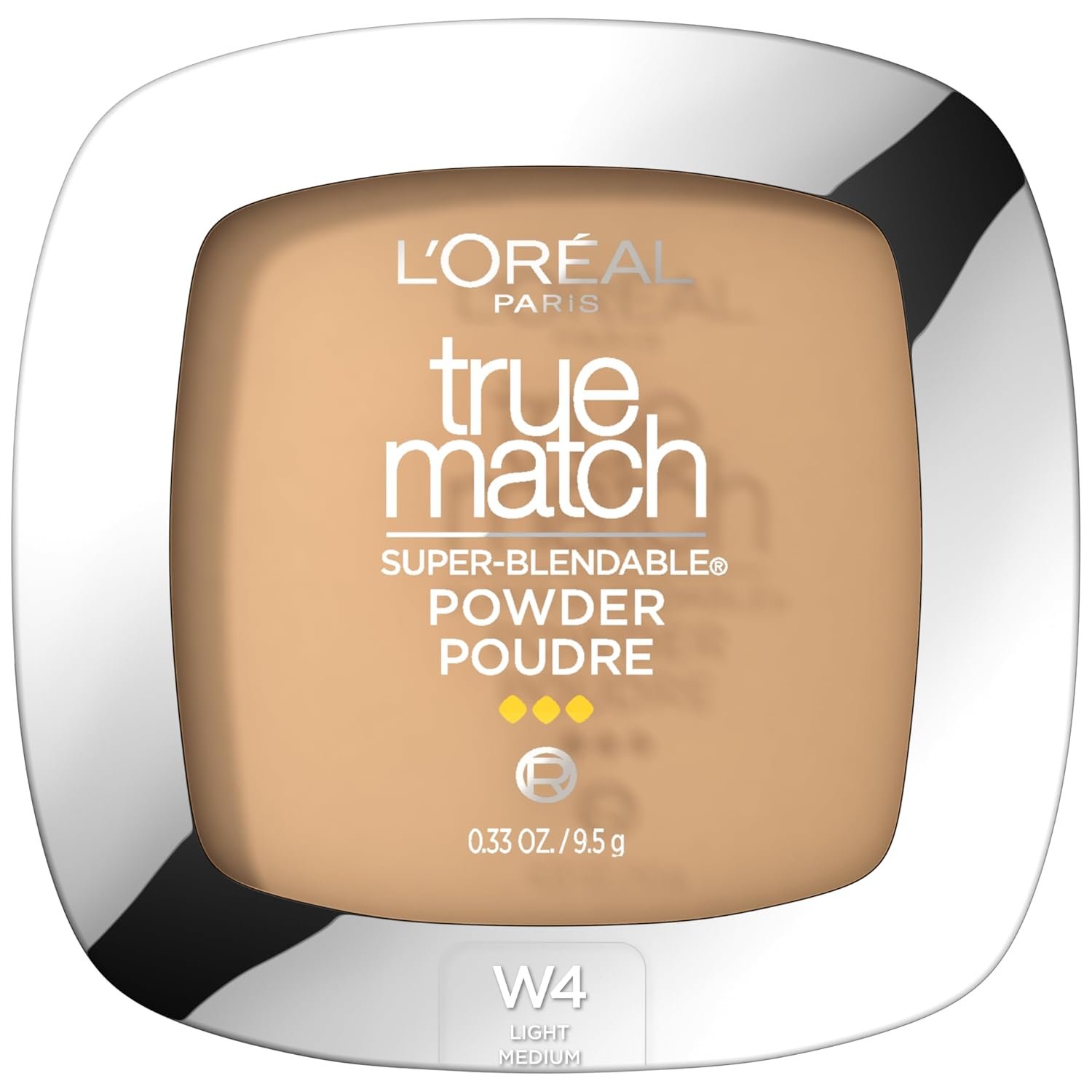 L’Oreal Paris True Match Super Blendable Oil Free Powder Foundation, W4 Light Medium, 0.33 oz, Packaging May Vary