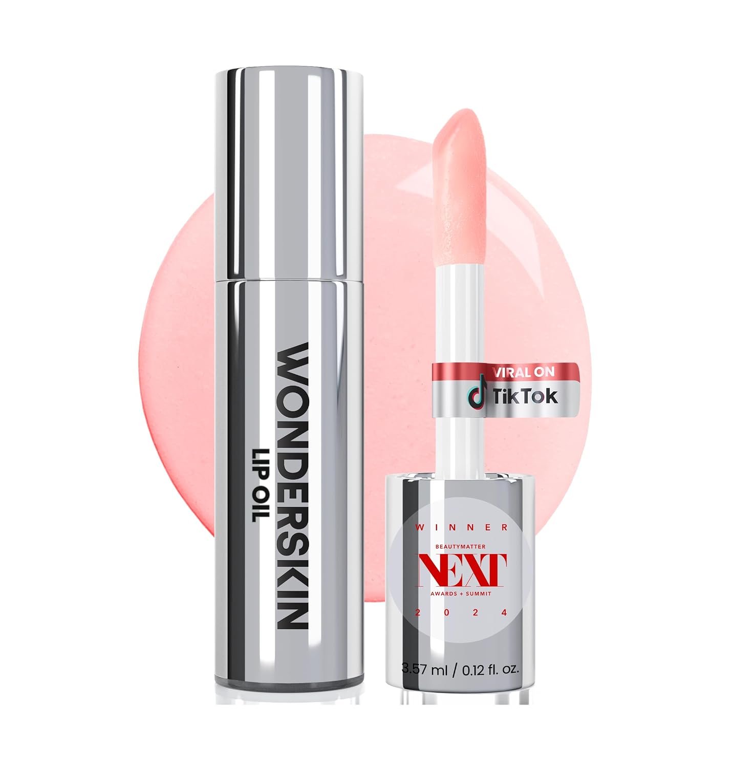 Wonderskin Lip Oil Rehab Serum – Tinted Lip Oil, Hydrating, Moisturizing, and Non-Sticky Coral Pink Tint Serum for Dry Lips (Lover)