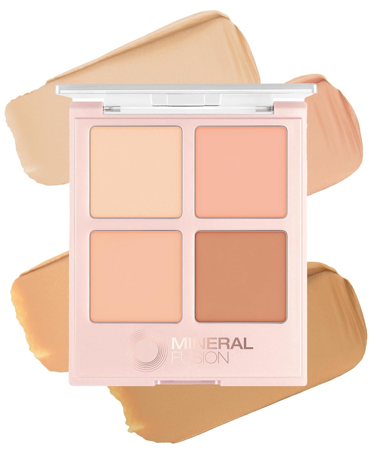 Mineral Fusion Makeup Cream Concealer Eye Palette Quad – 4 Light to Neutral Shades – Indulgence – Blemish Concealer & Under Eye Brightener – With Vitamin C & E – Hypoallergenic