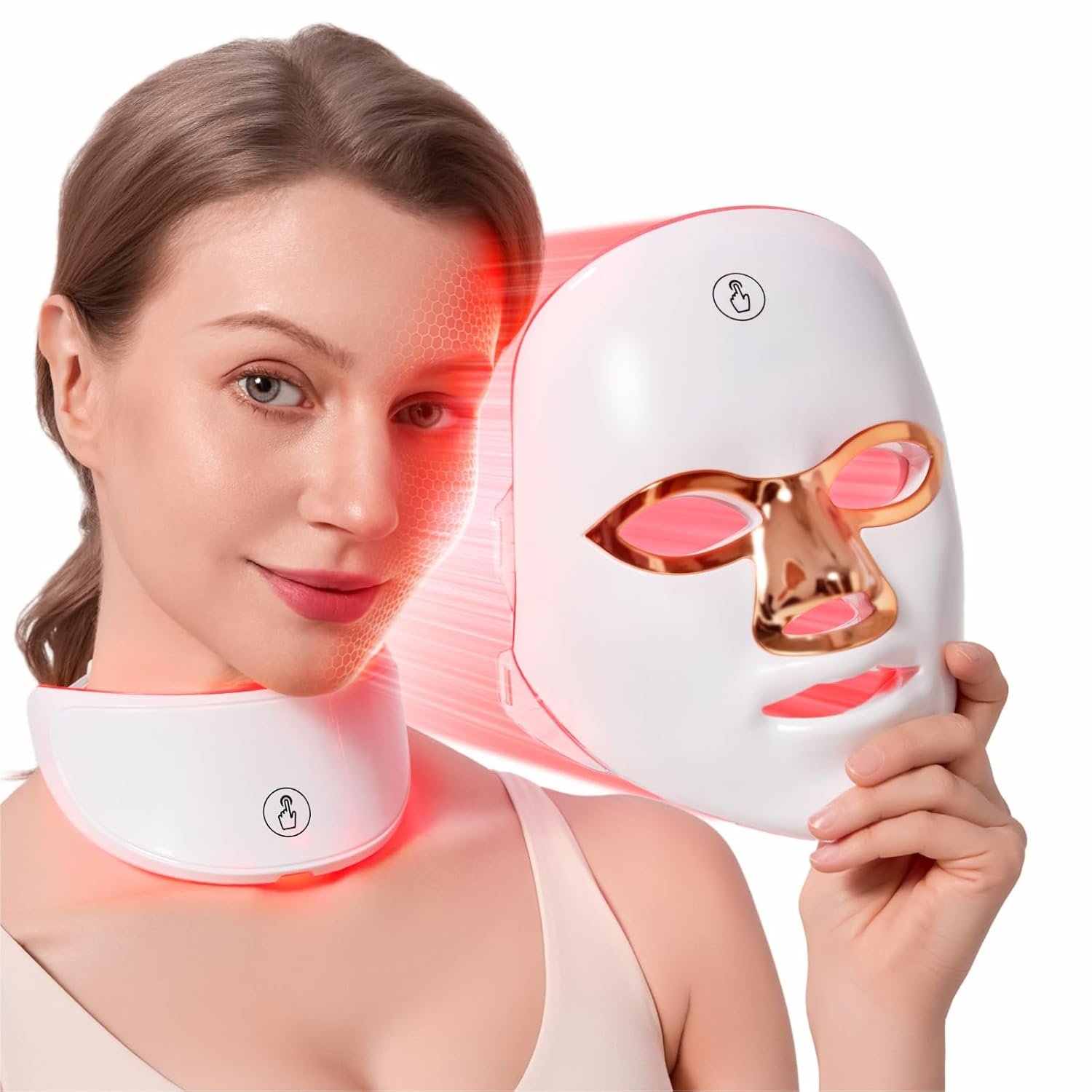 LED Face Mask for Wrinkles, Red Light Therapy for Face, Cordless NIR Red Light Therapy Mask with 7 Light Modes, 426 LEDs Rechargeable for Glowing Skin at Home