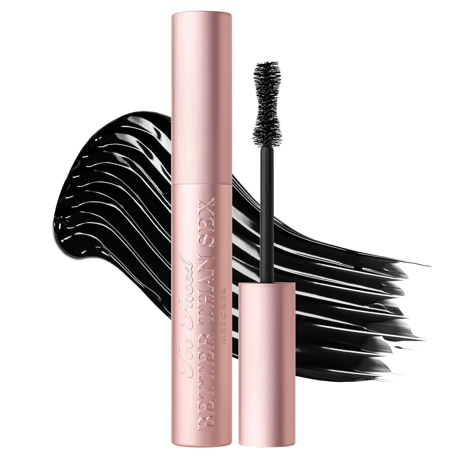 Too Faced Better Than Sex Volumizing and Lengthening Mascara | Vegan Formula, Dramatic Volume and Length | Cruelty-Free Eye Makeup + Hourglass Brush for False Lash Effect