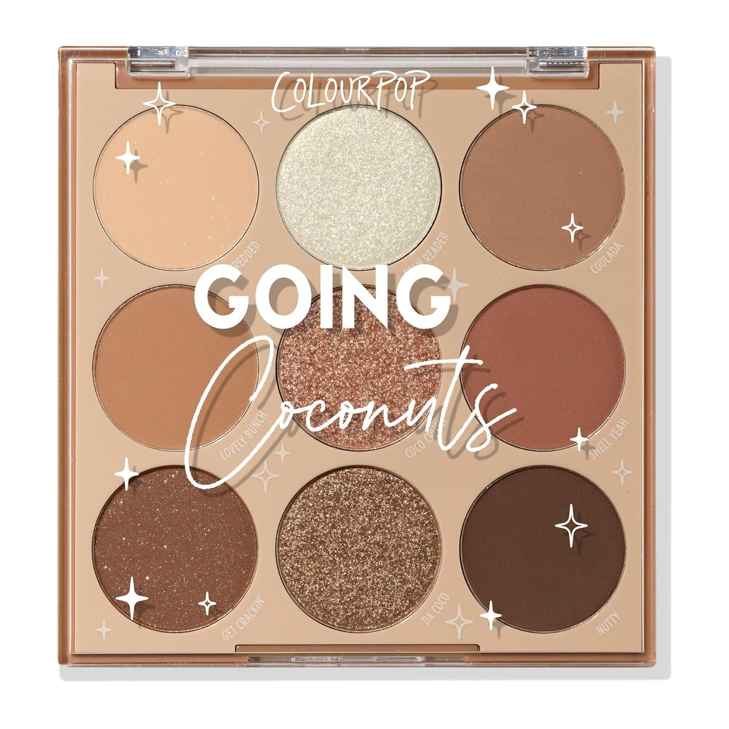 ColourPop Going Coconuts Eyeshadow Palette – Cool-Toned Neutral Eyeshadow Palette with Ultra-Velvety and Silky Finishes – High-Pigment Eye Makeup with a Long-Wearing Formula (0.3 oz)