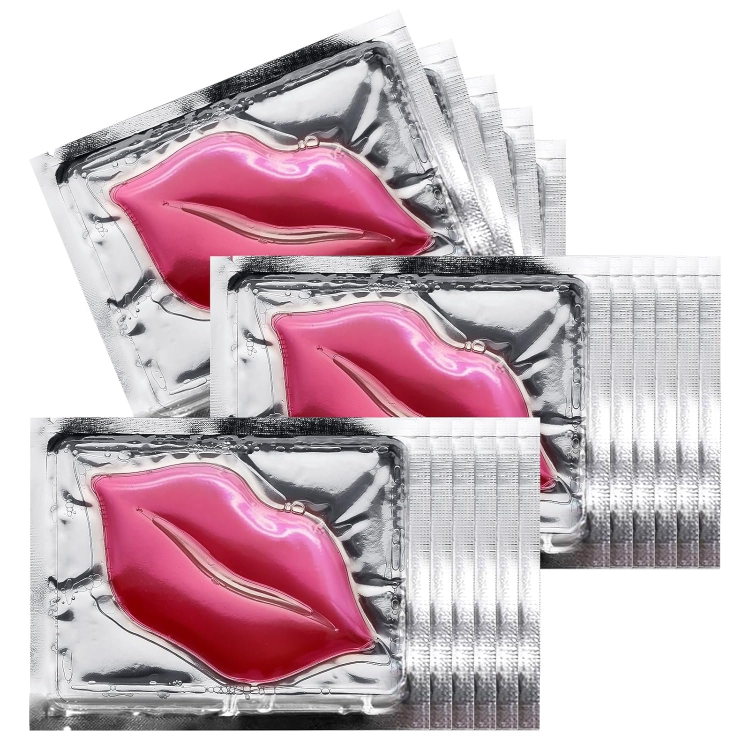 30 pieces of Moisturizing Collagen Crystal Lip Mask – Anti-Ageing & Anti Chapped, Reduce lip Wrinkles, Fade Lip Color, Make Skin Smooth (Pink)