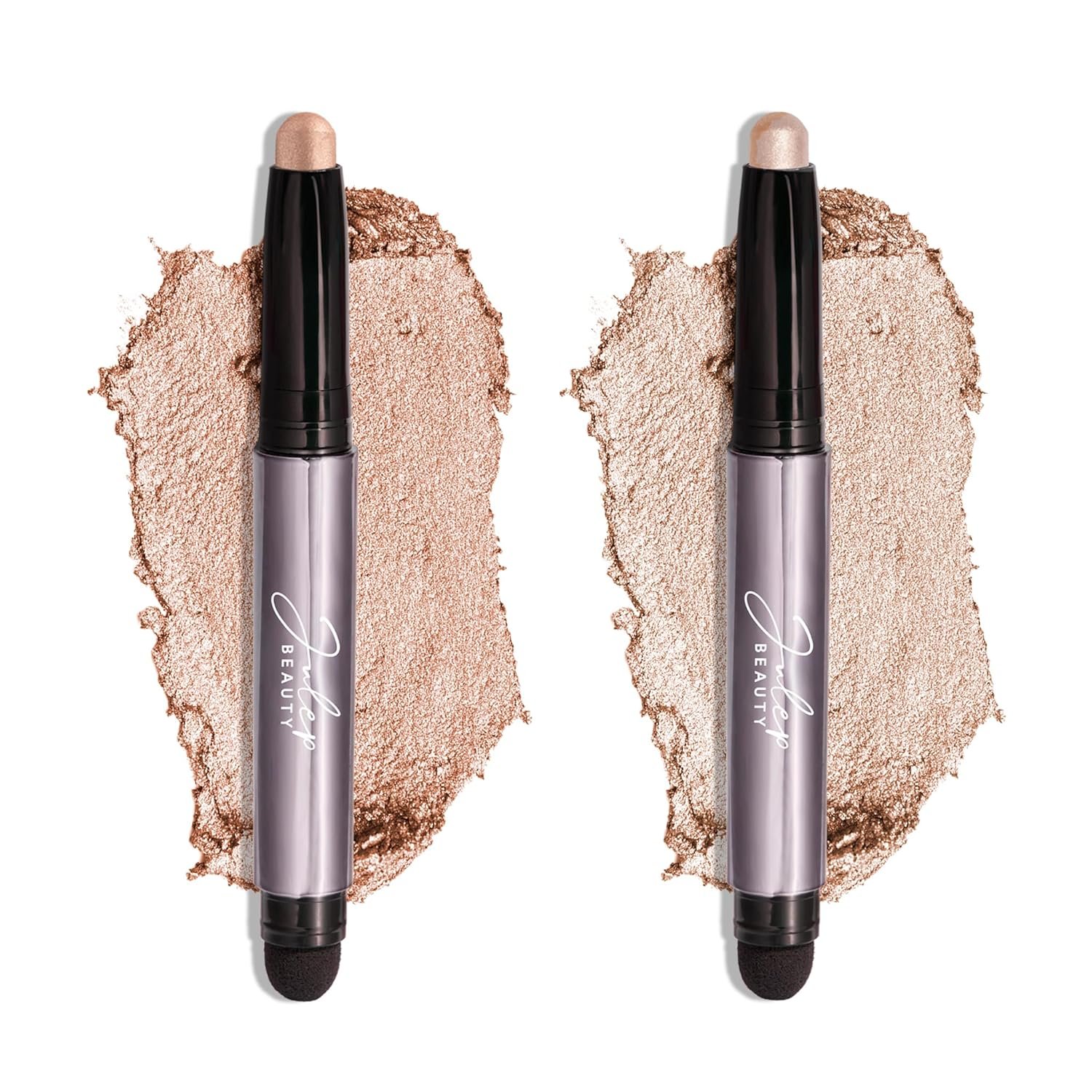 Julep Eyeshadow 101 Crème-to-Powder Waterproof Eyeshadow Stick Duo – Long-Lasting, Crease-Proof, Easy Apply with Built-in Smudger – Champagne Shimmer and Pearl Shimmer