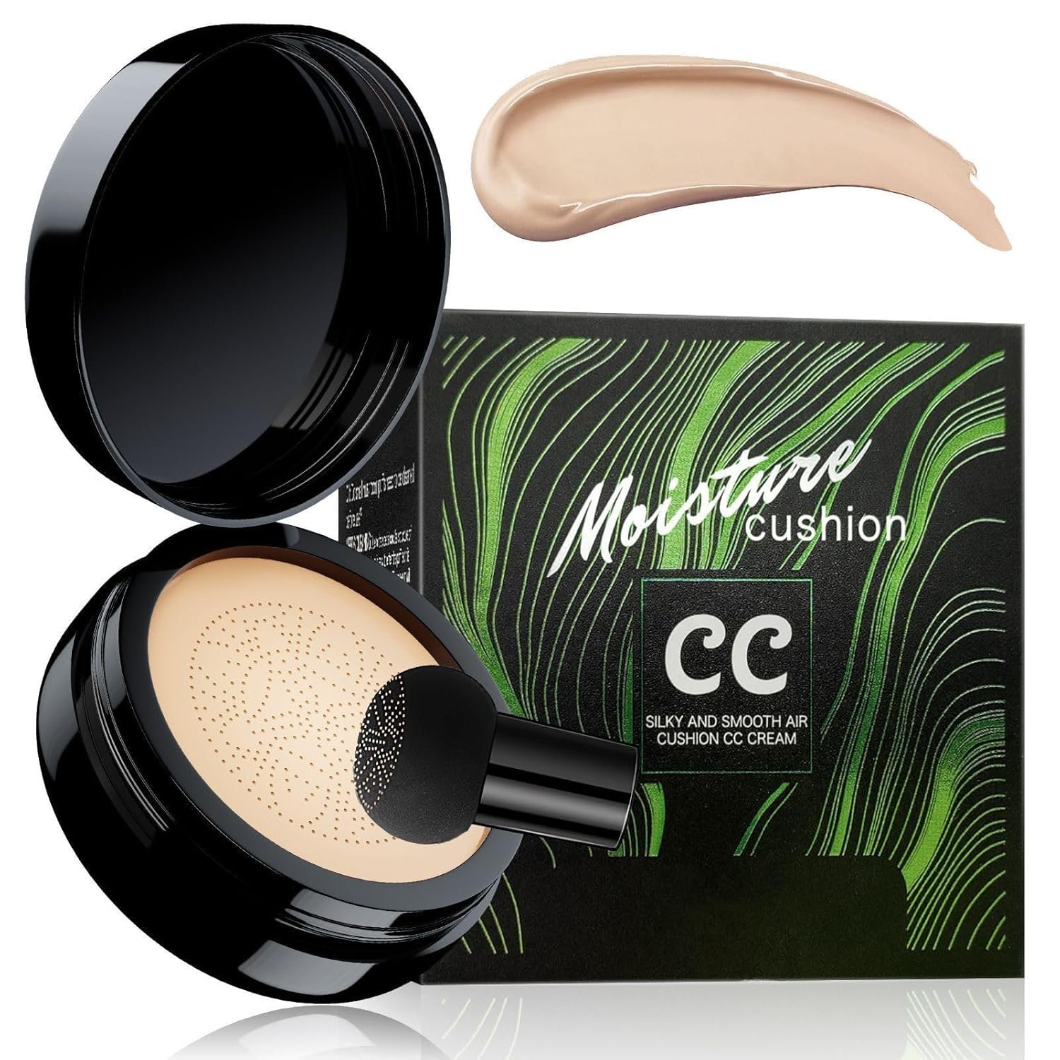 Foundation for Older Women – Air Cushion CC Cream Foundation Makeup, BB Cream Concealer Full Coverage Moisturizing Concealer Brighten Long-lasting (Ivory)