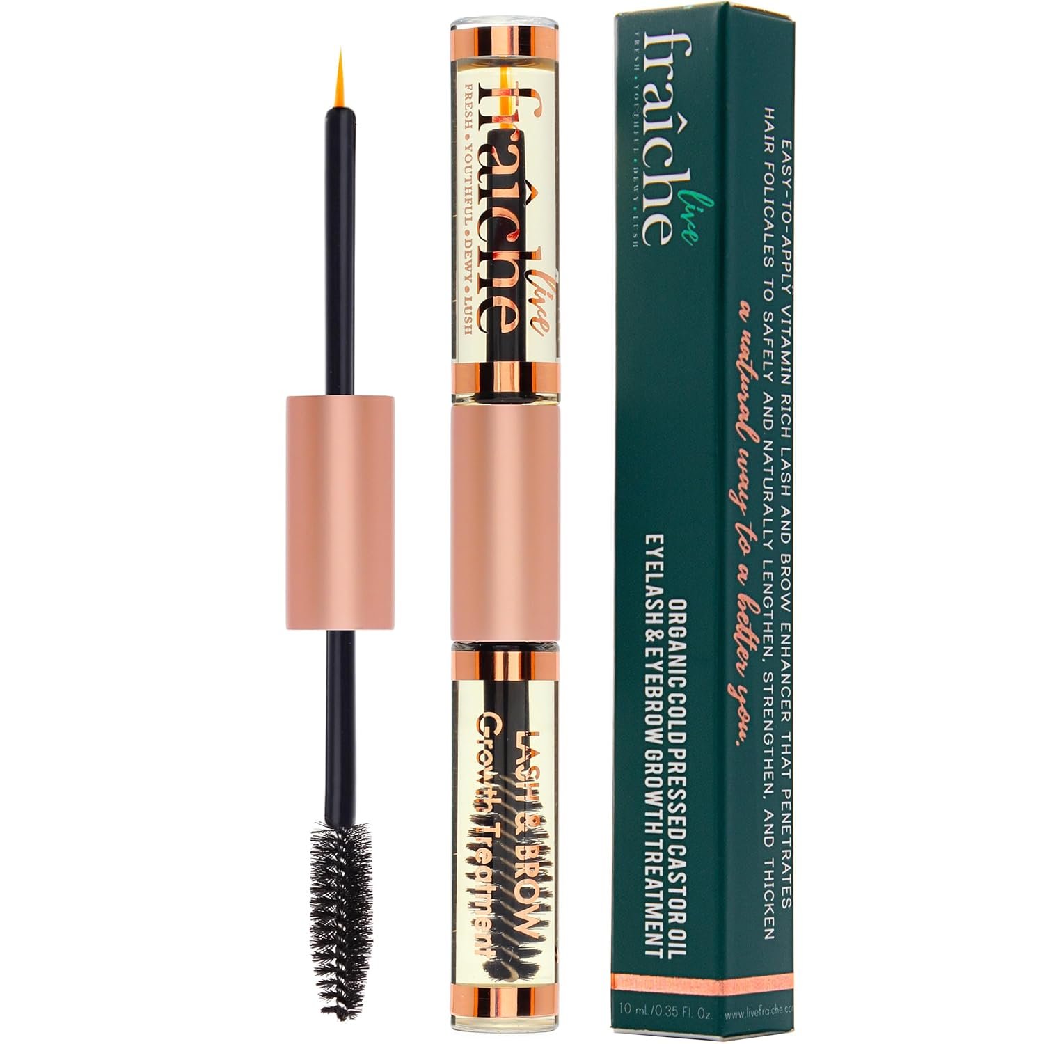 USDA Organic Castor Oil Lash Serum – Premium All Natural Cold Pressed Castor Oil Eyelash Growth Serum with Mascara Tube – Eyelash Treatment and Conditioner – For Thicker and Fuller Lashes