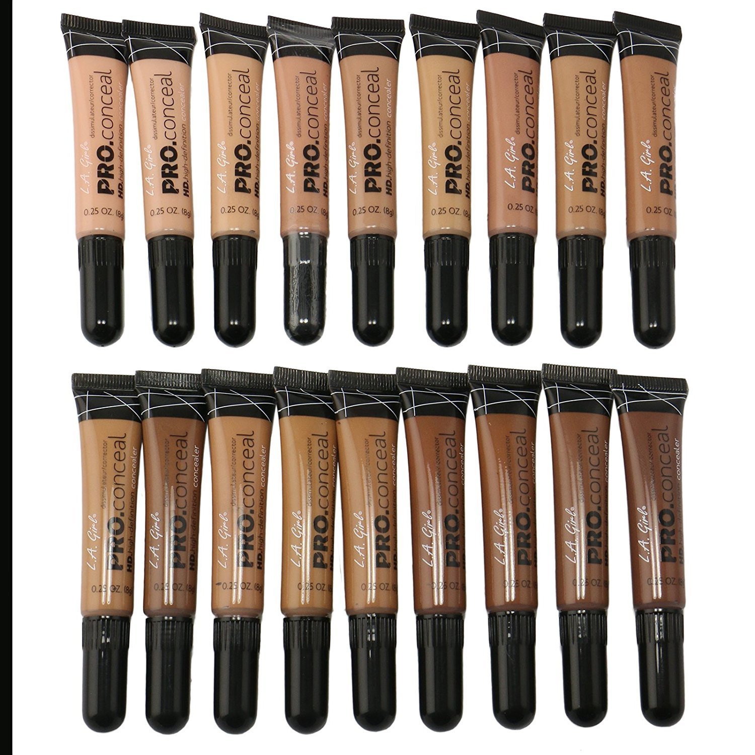 L.A. Girl PC Pro Conceal High Definition Concealer set of color GC971-988, All, 16 Ounce, (Pack of 18)