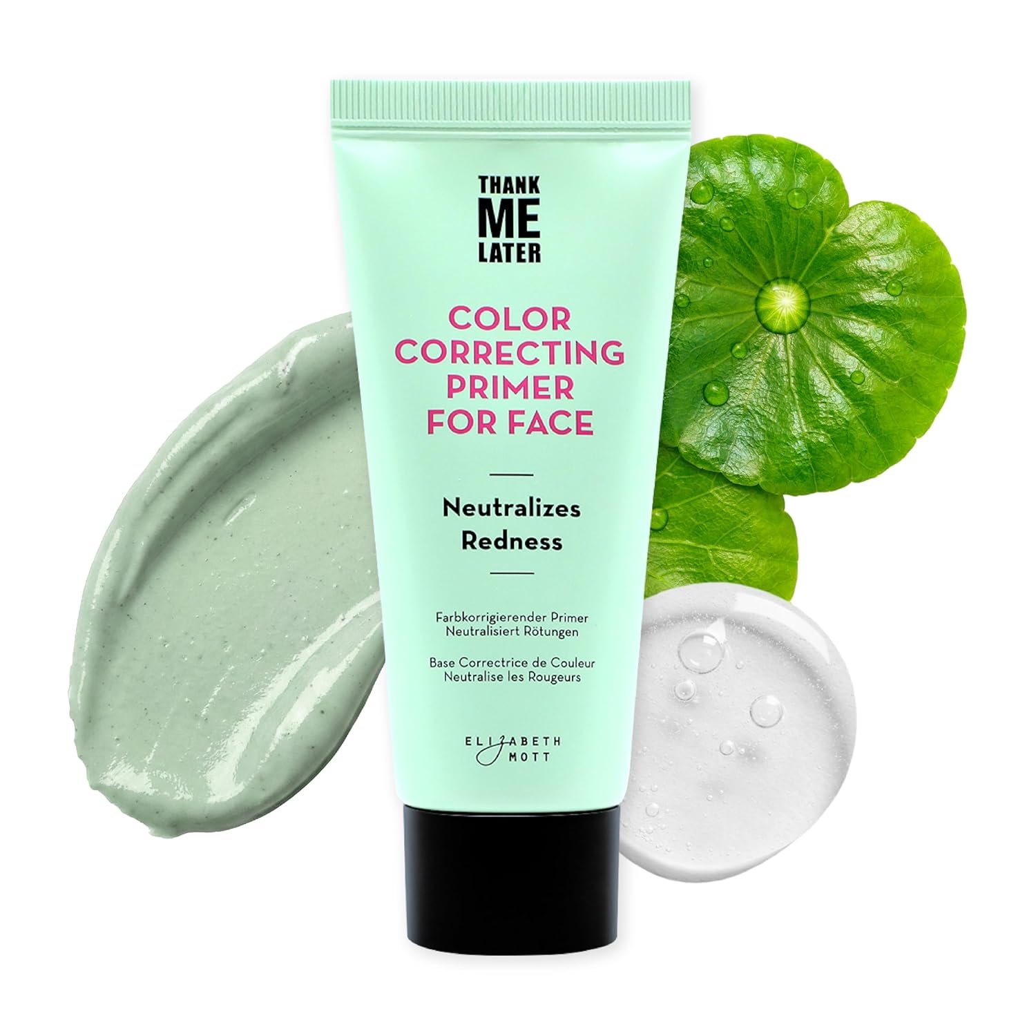 Elizabeth Mott Thank Me Later Color Correcting Face Primer – Niacinamide and Cica Soothes and Neutralizes Uneven Skin Tone and Facial Redness – Grips Makeup for Long-Lasting Wear – Cruelty-Free, 30g