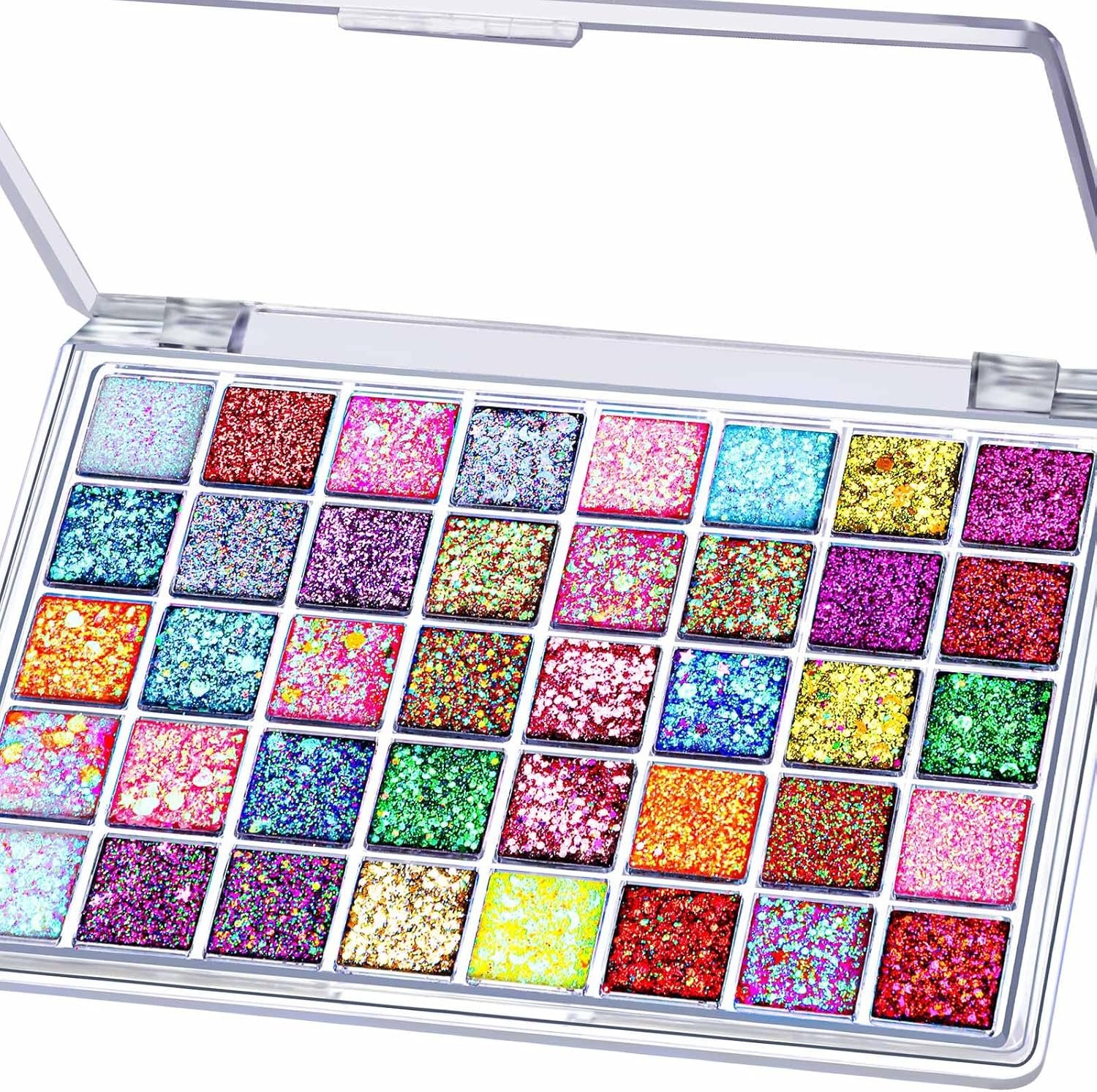 FANDAMEI 40 Colors Face Glitter, Face Paint Glitter Gel – Face Glitter for Women Girls, No Glue Needed, Multi-Purpose Glitter Makeup for Hair Face Body Halloween Rave Carnival