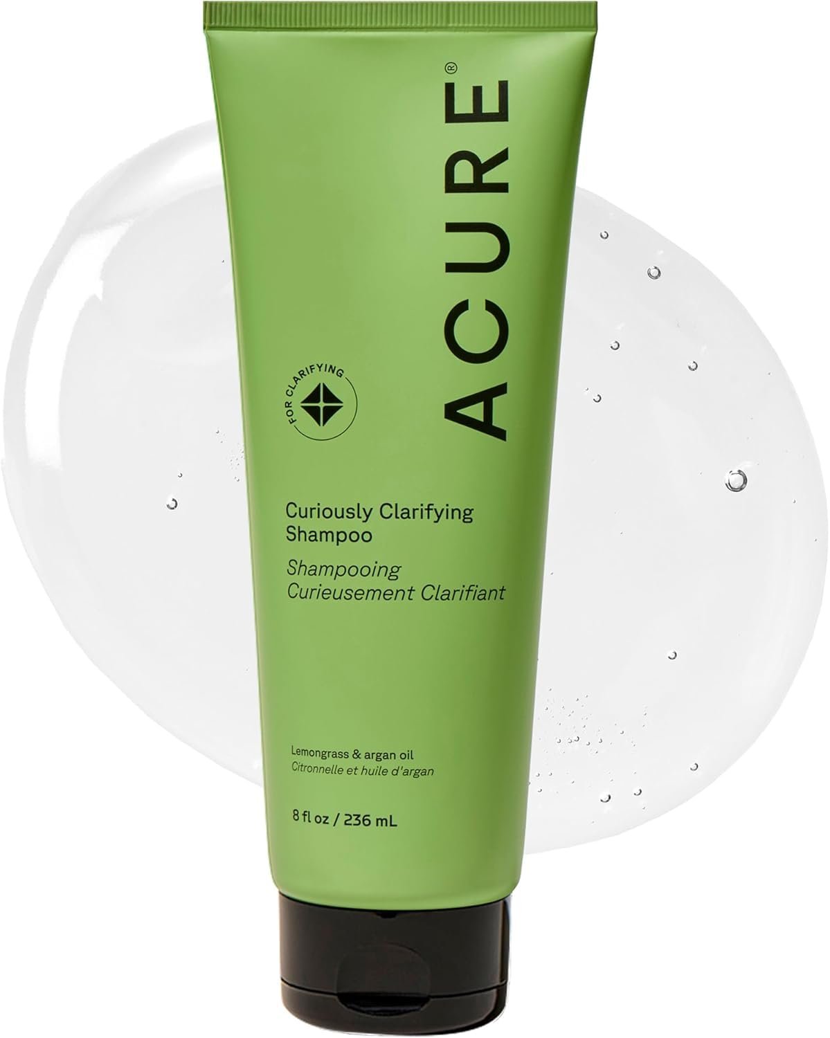 Acure Curiously Clarifying Shampoo – Cleansing & Clarifying Shampoo for Women & Men, Scalp Detox for Product Buildup, Deep Clean for Oily Hair, Detoxify, Remove Build Up, Sulfate Free, Vegan – 8 fl oz