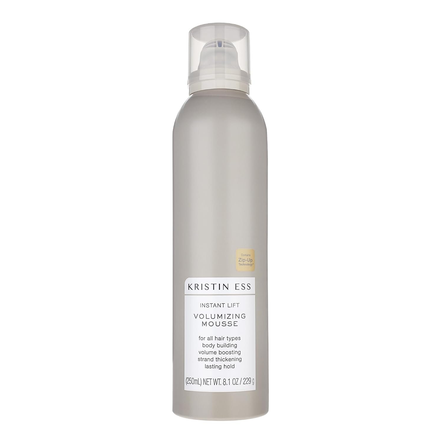 Kristin Ess Hair Instant Lift Volumizing Mousse with Castor Oil – Boosts Volume + Thickens, Body Building, Lasting Hold, Non Sticky, For Curly, Wavy + Straight Hair, 8.1 Oz