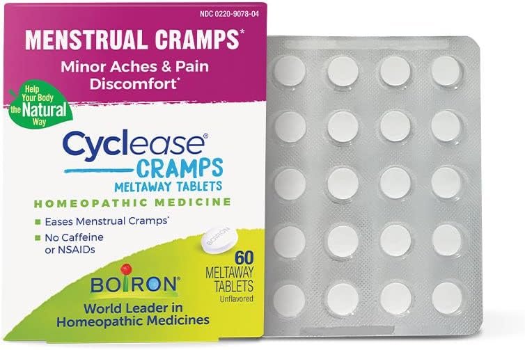 Boiron Cyclease Cramps Tablets for Relief from Menstrual Cramps, Aches, Pain, and Discomfort – 60 Count | For Menstrual Cramps, Aches, Pain, and Discomfort. Size: 60 Count.