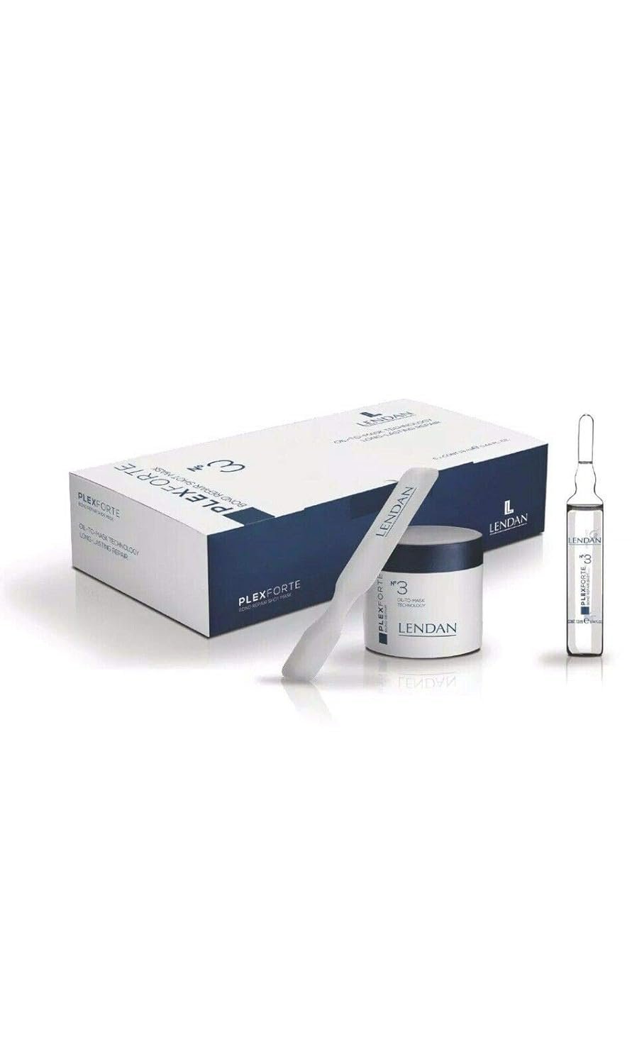 Lendan PlexForte Nº3 Bond Repair Shot Mask – Professional Instant Hair Repair Treatment, 6 × 13 ml Vials