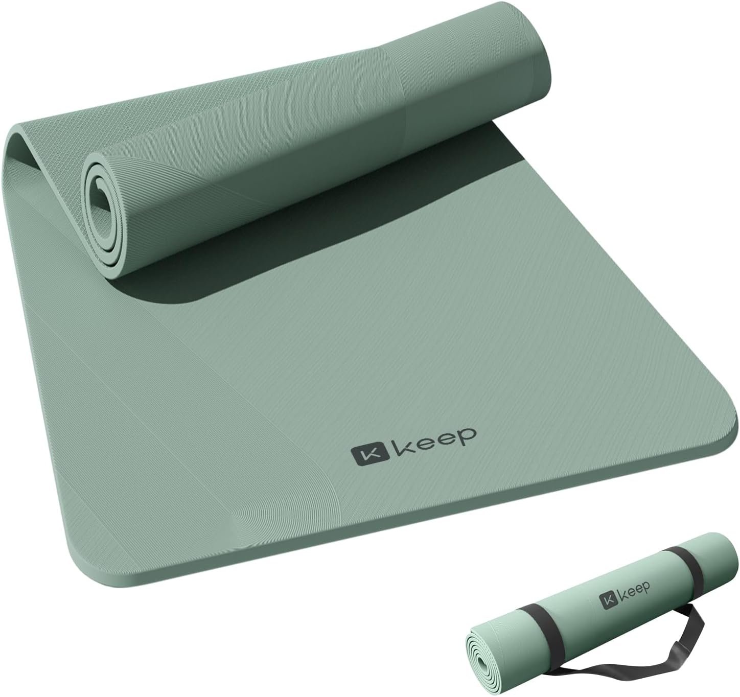 KEEP Extra Wide Yoga Mat, 7mm Thick 72″ x 32″ Exercise Mat | 7mm thick Extra wide yoga mat with carry strap for home workout, yoga, exercise and Pilates