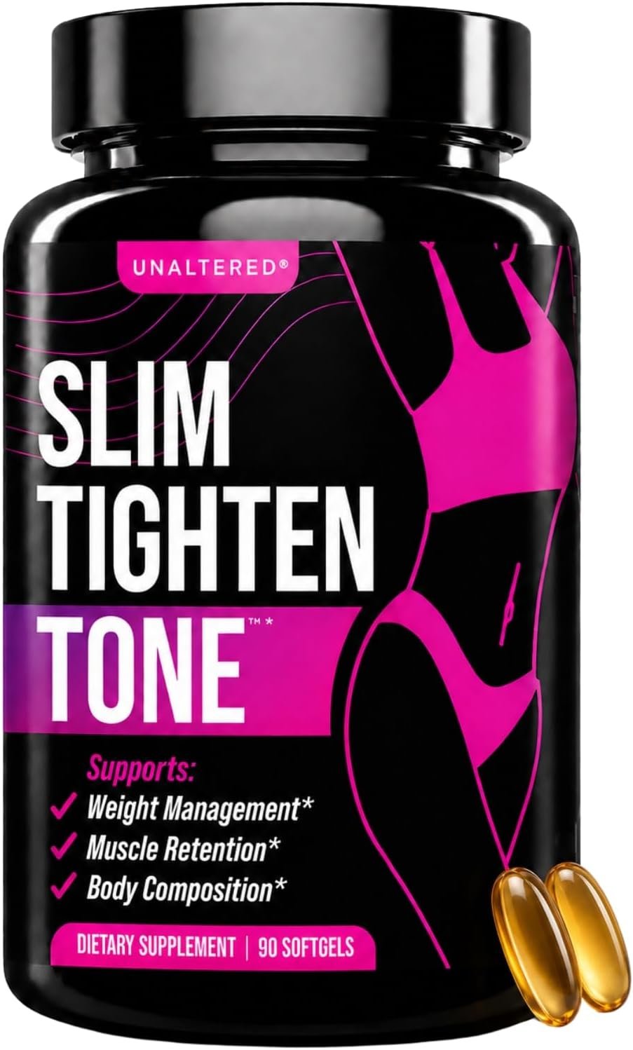 UNALTERED Belly Fat Burner for Women – Slim Waist, Lose Stomach Fat, Reduce Bloating – Natural Weight Loss Pills, Appetite Suppressant, & Metabolism Booster – 90 Capsules