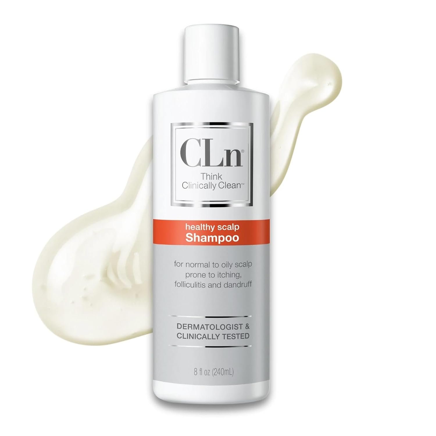 CLn® Shampoo – Clarifying Formula with Salicylic Acid, For Normal to Oily Scalp Prone to Folliculitis, Dandruff, Itchy & Flaky Scalp, Fragrance-Free & Paraben-Free, 8 fl. oz.