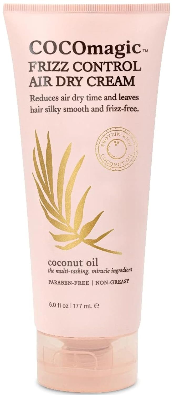 Cocomagic Frizz Control Air Dry Cream | Anti-Frizz Styling Cream | Helps to Calm and Smooth Frizz-Prone Hair | Paraben Free (6 oz)