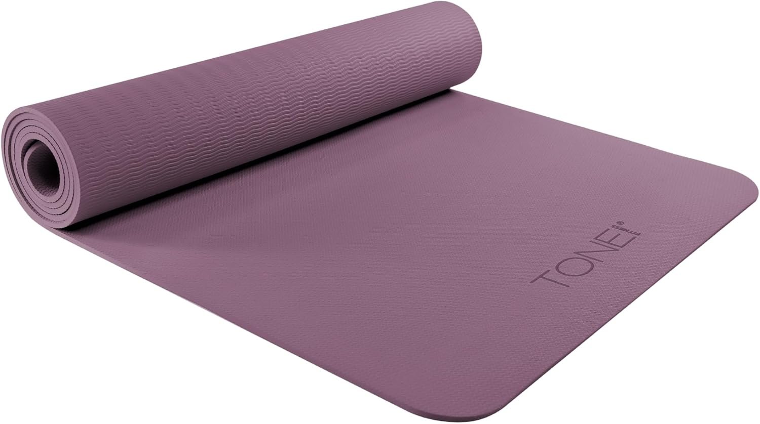 TONE Fitness Yoga Mat 1/4″ Thick Non Slip Exercise & Pilates Mat for Home Workouts with Carrying Strap | Multiple Options