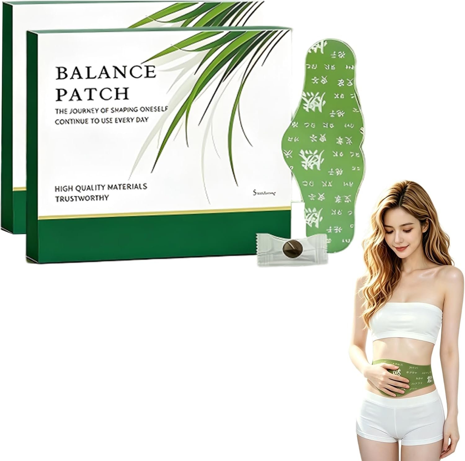 Hanpo Japanese Herbal Patch – 10 Pieces Plant Herbal Navel Patches for Menstrual Cramp Relief, Help Reduced Bloating Appearance, Promotes Abdominal Comfort Non-Irritating Design
