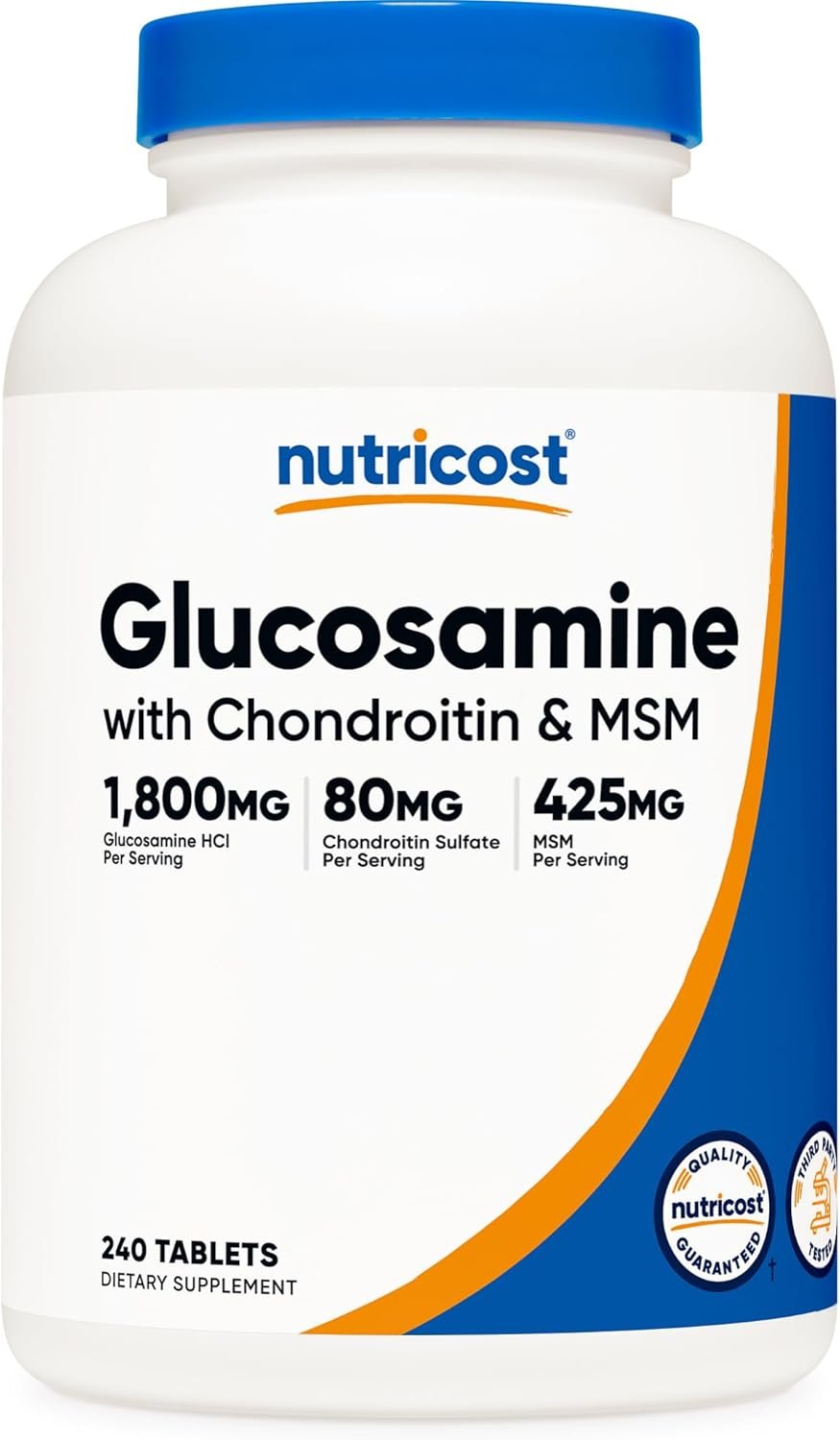 Nutricost Glucosamine 1800mg with Chondroitin & MSM, 240 Tablets, GMO-Free | 120 Servings, Gluten Free