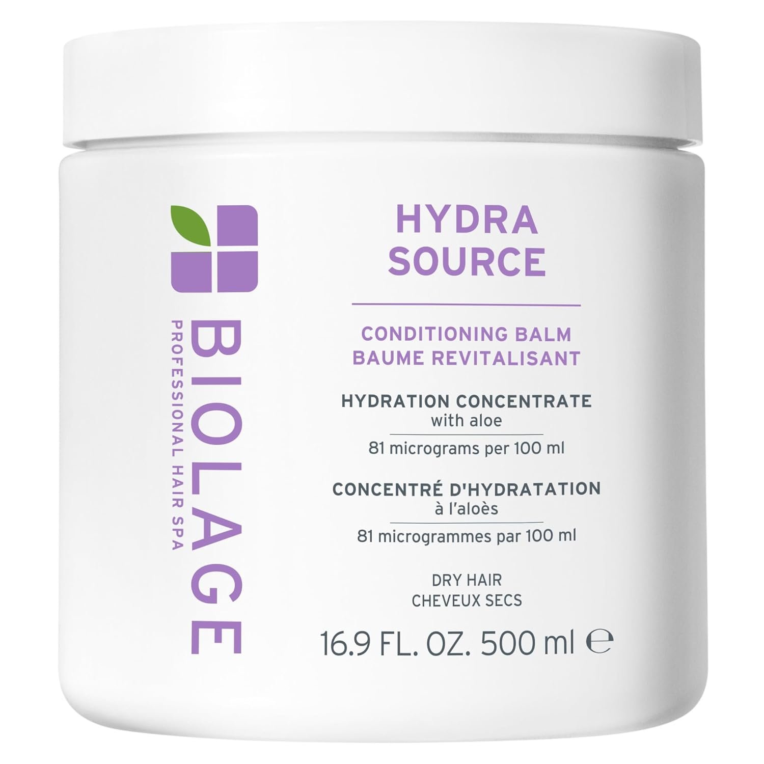 Biolage Hydra Source Conditioning Balm – For Fine To Medium Dry Hair, Moisturizes, Detangles & Adds Softness, Infused with Fermented Aloe & Micro-Filtered Hyaluronic Acid, Vegan & Paraben-Free