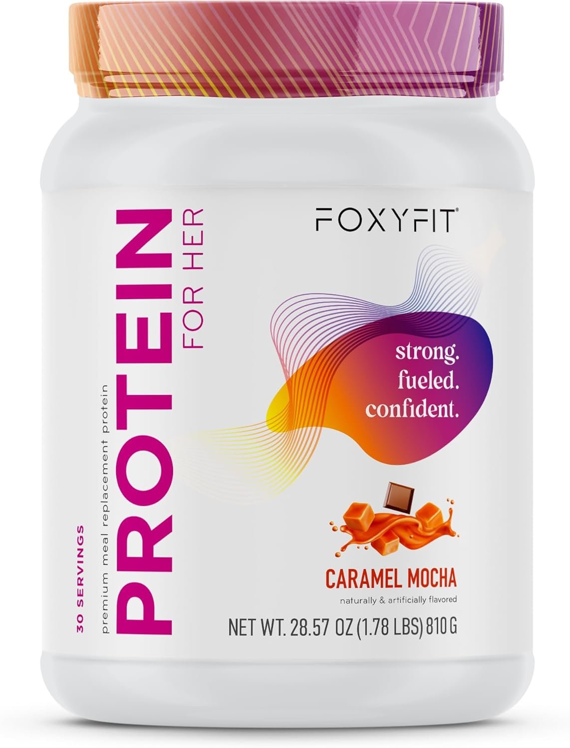 Protein for Her, Caramel Mocha Whey Protein Powder with CLA and Biotin for a Healthy Glow (1.85 lbs)
