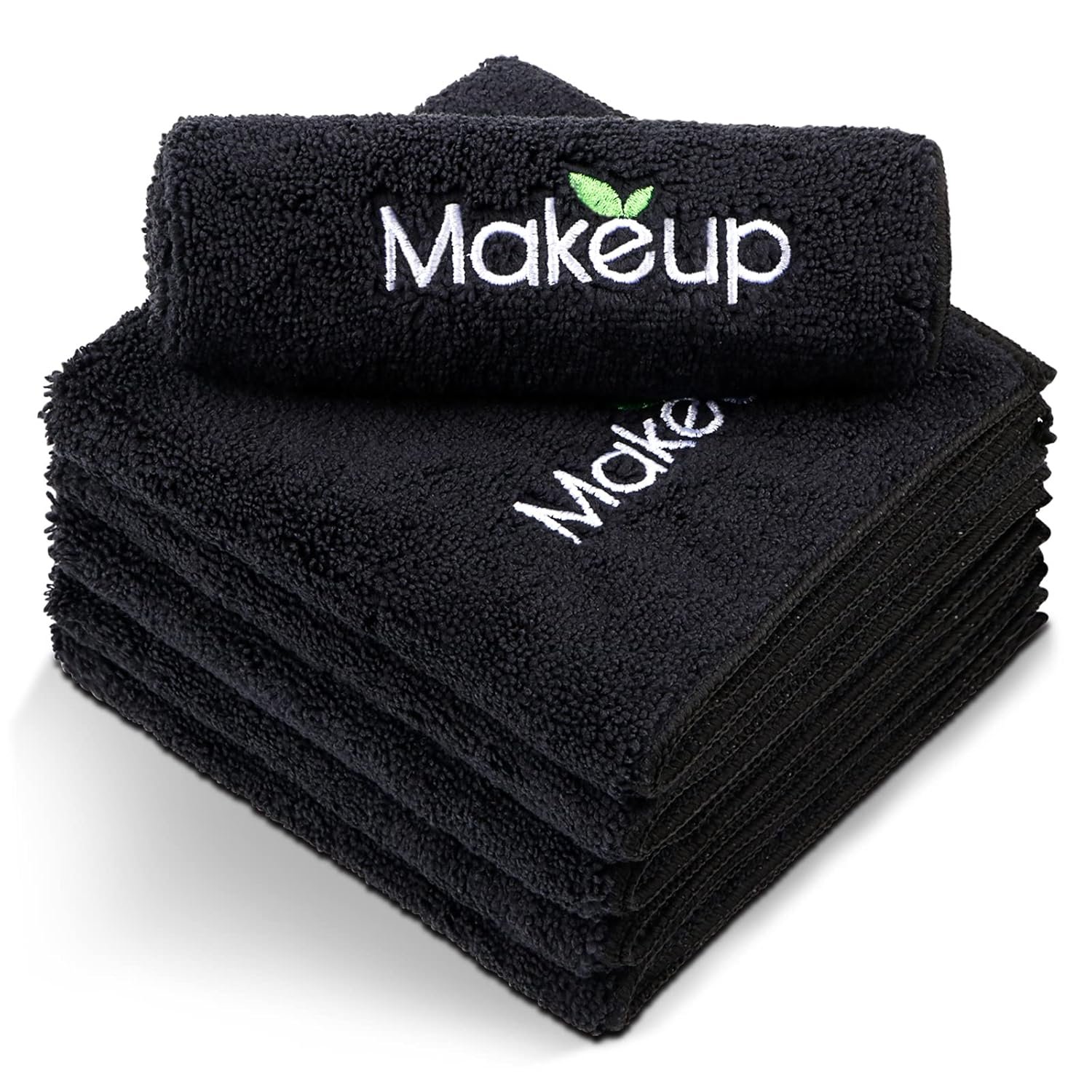 Orighty Microfiber Makeup Remover Cloths – Super Soft, Quick Dry Face Towels for Cleansing, 13 x 13 Inch, 6 Count, Black