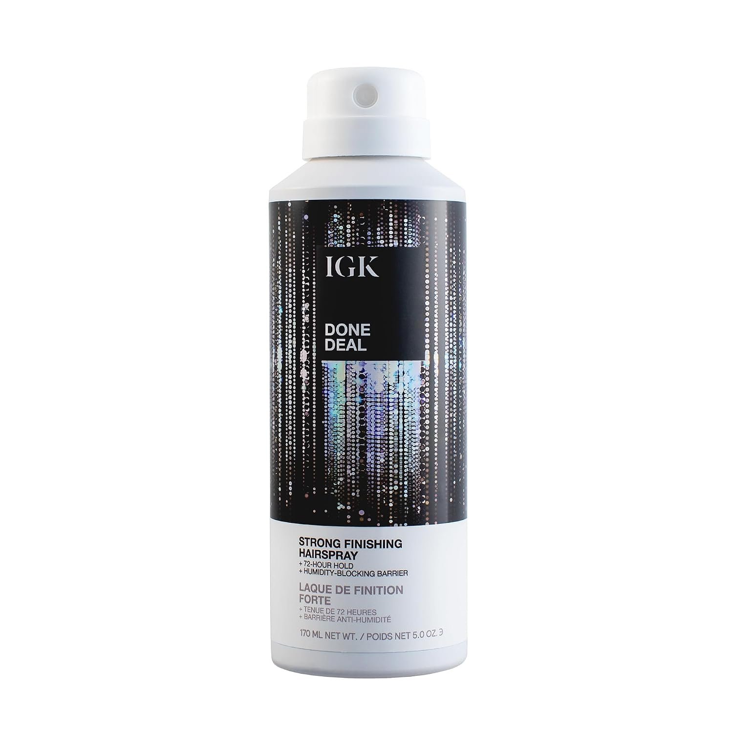 IGK Done Deal Strong Hold Finishing Hairspray – Long-Lasting, Humidity-Resistant, Brushable, Firm Control for All Hair Types, 5 oz