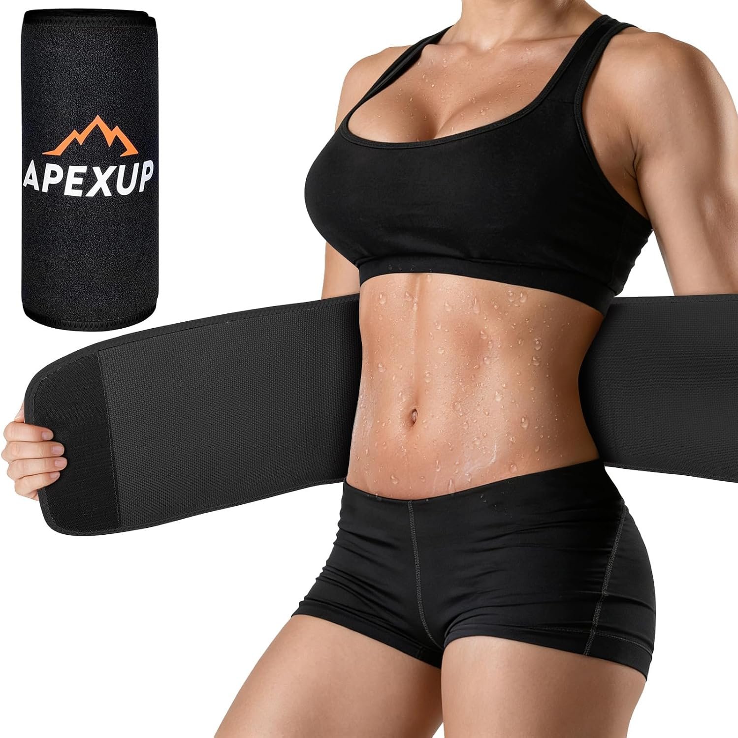 Waist Trainer for Women Lower Belly Fat, Men Sweat Band, Stomach Wrap, Waist Trimmer with Removable Lumbar Support