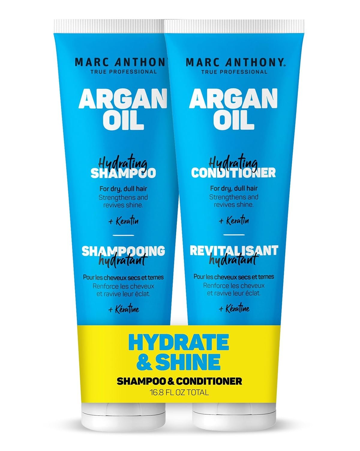 Marc Anthony Argan Oil Shampoo & Conditioner Set with Keratin – Moisturizing & Hydrating for Dry, Dull Hair – Repairs, Strengthens & Revives Shine with Nourishing Argan Oil of Morrocco – Sulfate Free