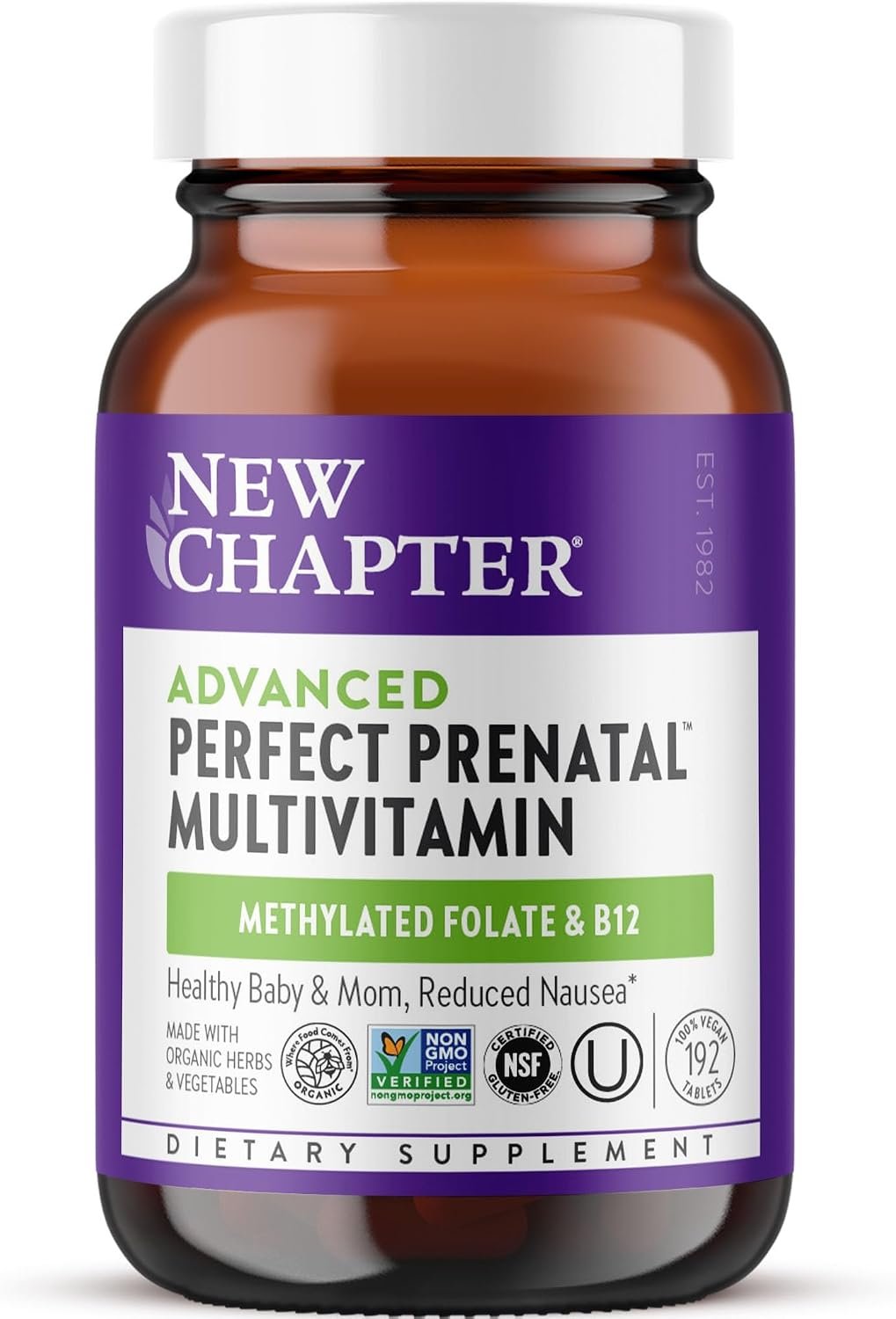New Chapter Advanced Perfect Prenatal Vitamins, 270ct, Made with Organic, Non-GMO Ingredients for Healthy Baby & Mom – Folate (Methylfolate), Whole-Food Fermented Iron, Vitamin D3 + Ginger