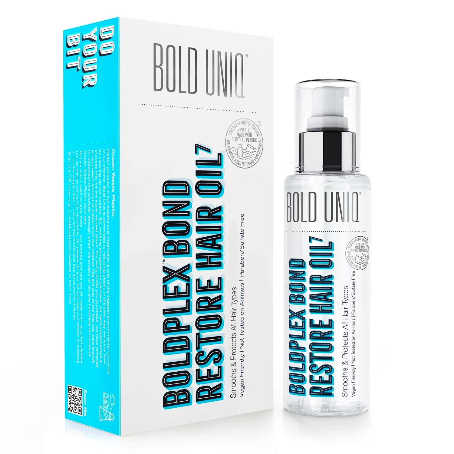 Boldplex 7 Hair Oil for Dry & Damaged Hair – Adds Shine, Strengthens, Smooths Split Ends & Frizz, Moisturizes & Nourishes. Weightless Hair Treatment Oil For Curly, Frizzy & Coarse Hair – 3.38 FlOz