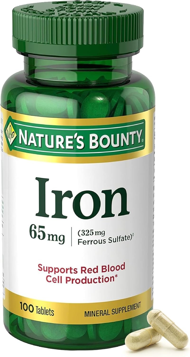 Nature’s Bounty Iron 65mg, 325mg Ferrous Sulfate, 100 Tablets