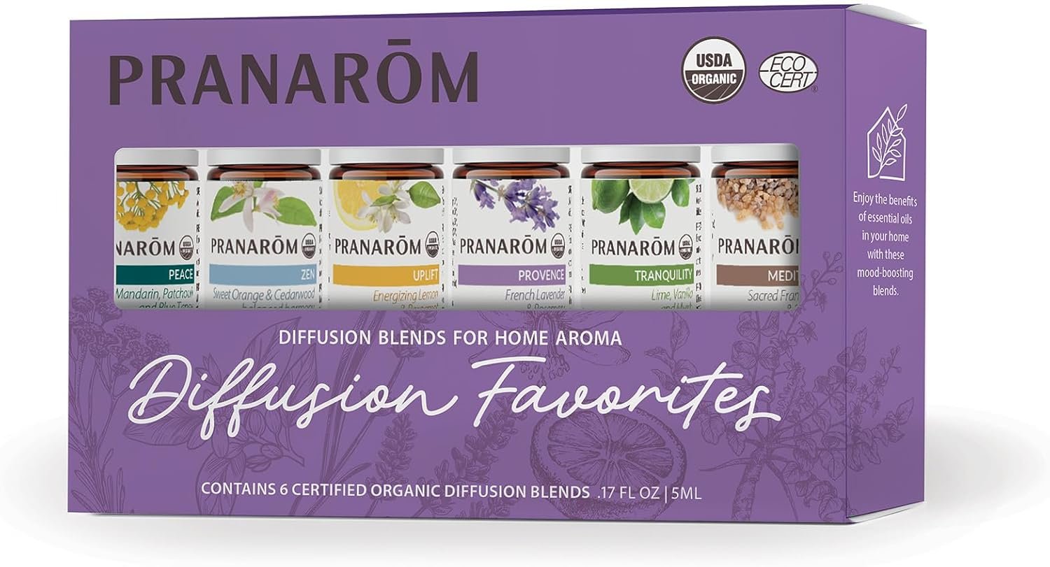 Pranarom – Diffusion Favorites Kit (6x5ml) – Peace, Zen, Uplift, Provence, Tranquility, Meditation