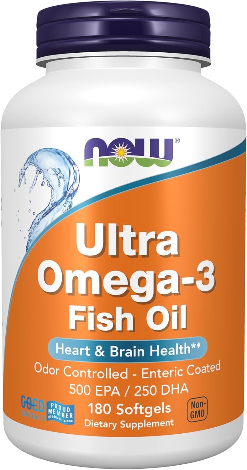 NOW Foods Supplements, Ultra Omega-3 Molecularly Distilled and Enteric Coated, 180 Softgels