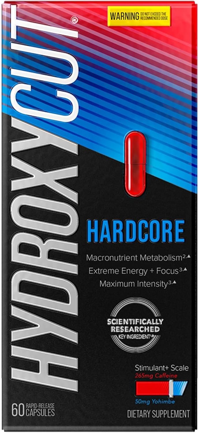 Hydroxycut Hardcore – Thermogenic Supplement – Energy & Metabolism Support – 265 mg Caffeine Anhydrous, Green Coffee Extract – Rapid Release Capsules – 60 Count