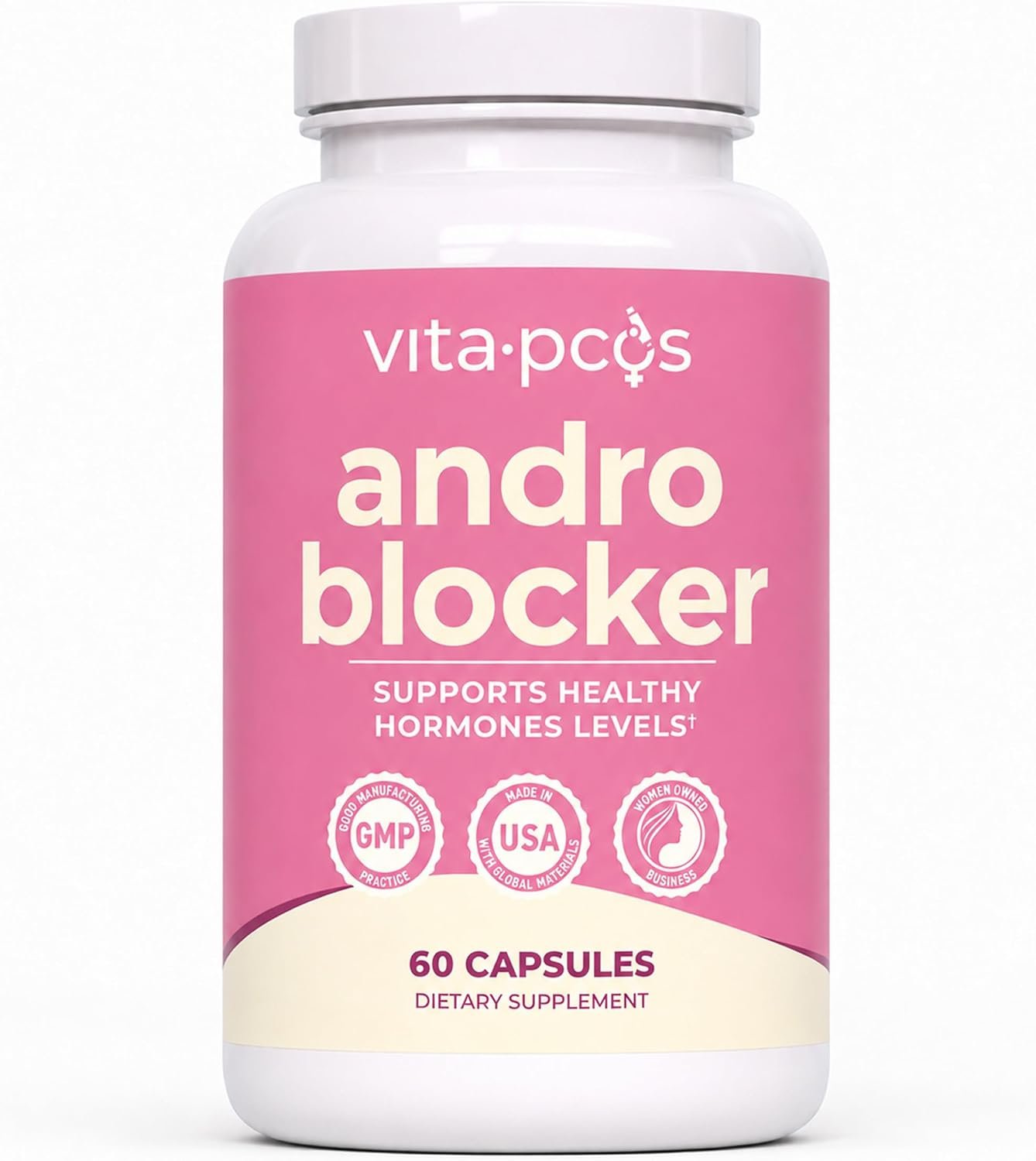 AndroBlocker 8-in-1 Women Supplement with Inositol & Zinc, 60 Capsules | Stinging Nettle Root Extract – Saw Palmetto for Women Energy, Vitality, & Overall Wellness – Inositol & Zinc for Facial Hair