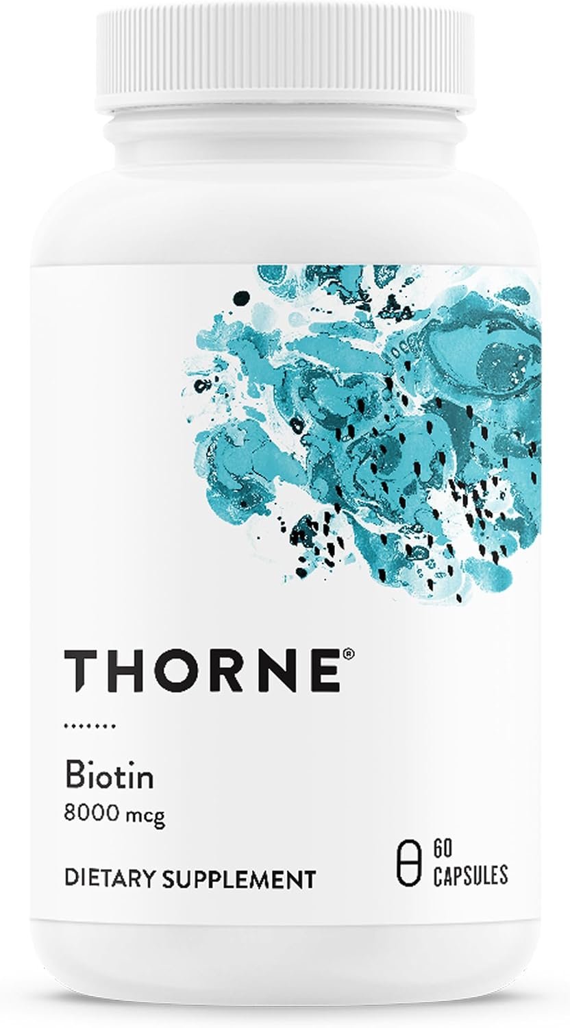 THORNE – Biotin – Vitamin B7 Supplement for Healthy Hair, Nails, Skin & Metabolism – Supports Nerve Health* – Third-Party Certified – Gluten, Dairy & Soy-Free – 60 Capsules